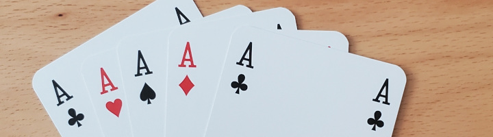 Poker hand with five aces